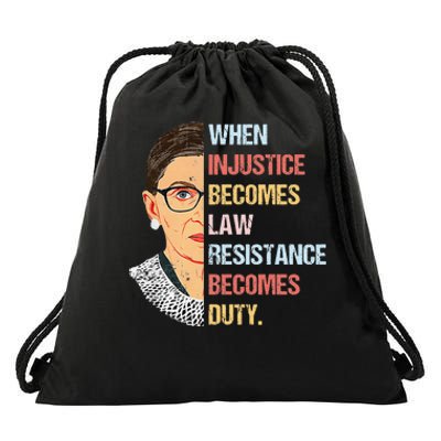 When Injustice Becomes Law Resistance Becomes Duty Drawstring Bag