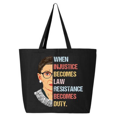 When Injustice Becomes Law Resistance Becomes Duty 25L Jumbo Tote