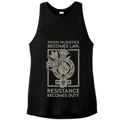 When Injustice Becomes Law Ladies PosiCharge Tri-Blend Wicking Tank