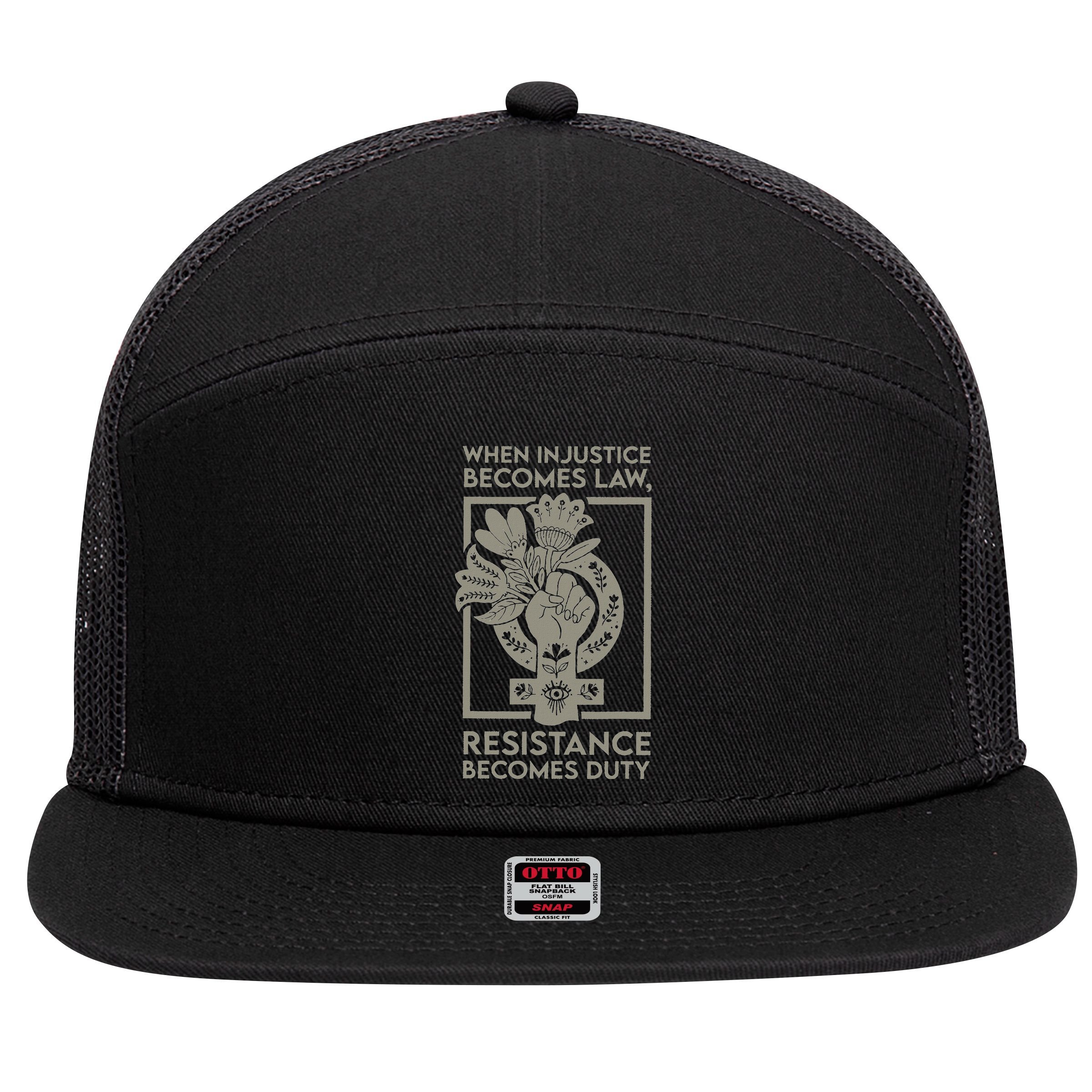 When Injustice Becomes Law 7 Panel Mesh Trucker Snapback Hat