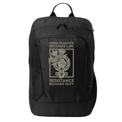 When Injustice Becomes Law City Backpack