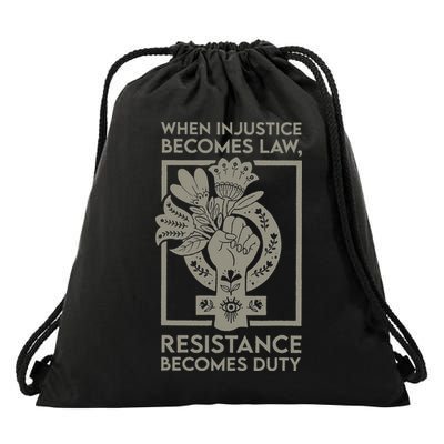 When Injustice Becomes Law Drawstring Bag