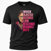 When Injustice Becomes Law Resistance Becomes Duty Rbg Quote Cooling Performance Crew T-Shirt