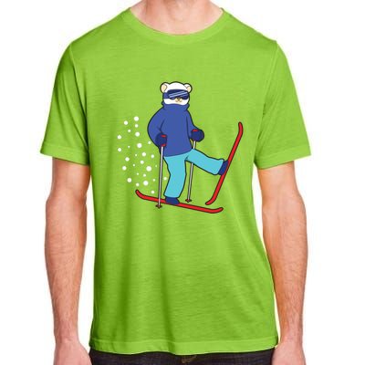 Winter Ice Bear Ski Skier Skiing Gift Adult ChromaSoft Performance T-Shirt