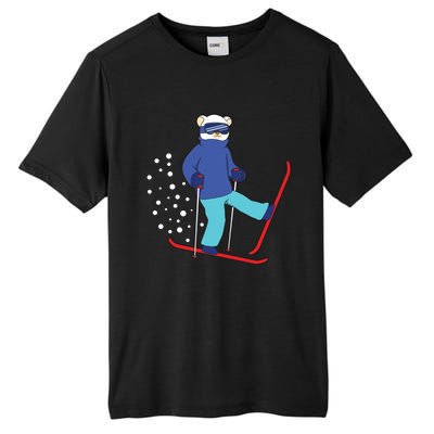 Winter Ice Bear Ski Skier Skiing Gift Tall Fusion ChromaSoft Performance T-Shirt