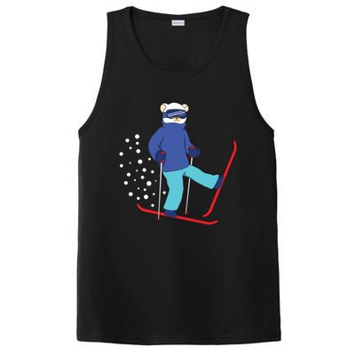 Winter Ice Bear Ski Skier Skiing Gift PosiCharge Competitor Tank