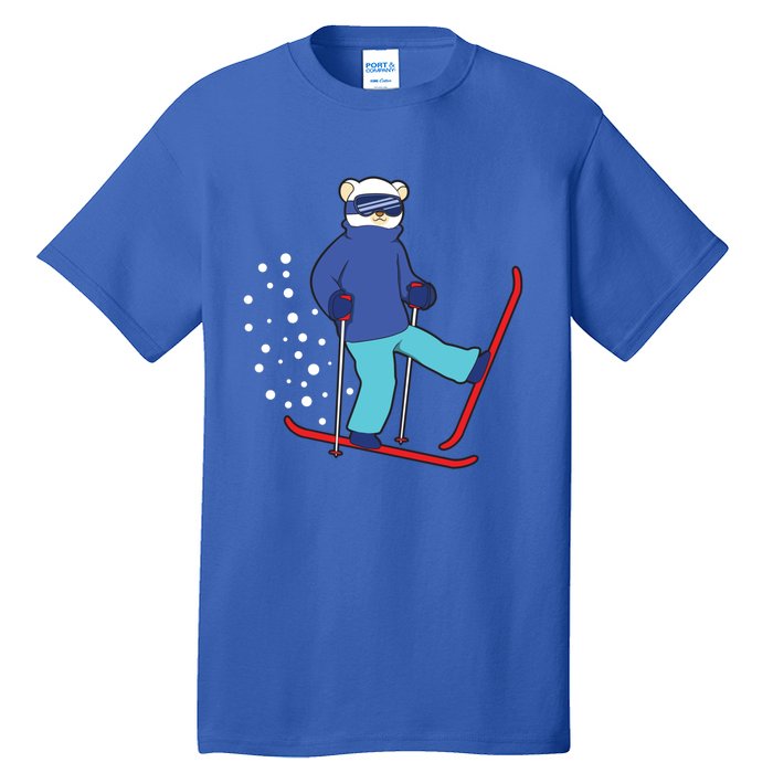 Winter Ice Bear Ski Skier Skiing Gift Tall T-Shirt