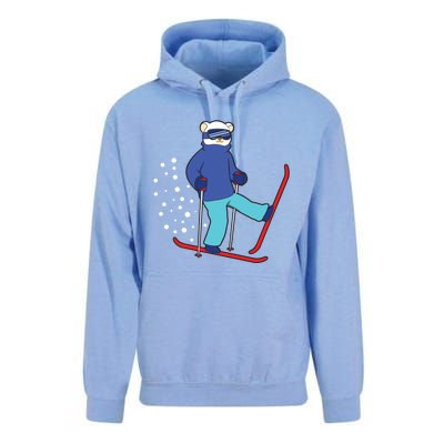 Winter Ice Bear Ski Skier Skiing Gift Unisex Surf Hoodie