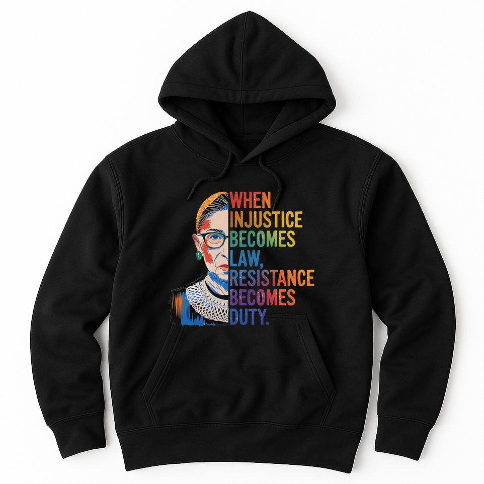 When Injustice Becomes Law Resistance Becomes Duty Rbg Hoodie