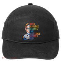 When Injustice Becomes Law Resistance Becomes Duty Rbg 7-Panel Snapback Hat