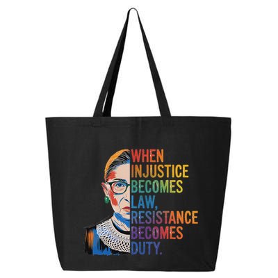 When Injustice Becomes Law Resistance Becomes Duty Rbg 25L Jumbo Tote