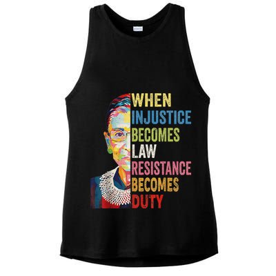 When Injustice Becomes Law Resistance Becomes Duty Ladies PosiCharge Tri-Blend Wicking Tank