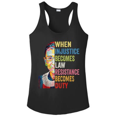 When Injustice Becomes Law Resistance Becomes Duty Ladies PosiCharge Competitor Racerback Tank