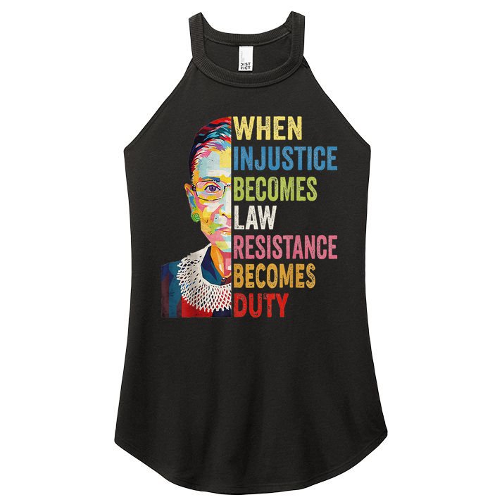 When Injustice Becomes Law Resistance Becomes Duty Women's Perfect Tri Rocker Tank