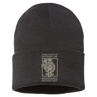 When Injustice Becomes Law Resistance Becomes Duty Sustainable Knit Beanie