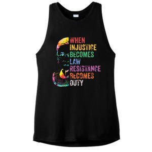 When Injustice Becomes Law Resist Resistance Ladies PosiCharge Tri-Blend Wicking Tank