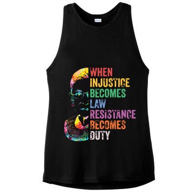 When Injustice Becomes Law Resist Resistance Ladies PosiCharge Tri-Blend Wicking Tank
