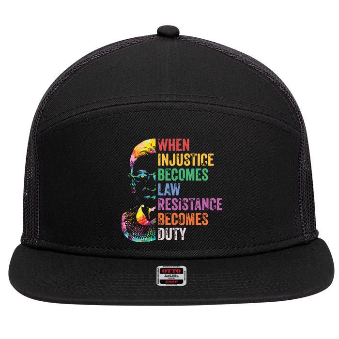 When Injustice Becomes Law Resist Resistance 7 Panel Mesh Trucker Snapback Hat