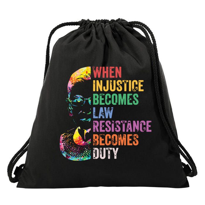 When Injustice Becomes Law Resist Resistance Drawstring Bag