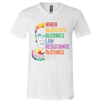 When Injustice Becomes Law Resist Resistance V-Neck T-Shirt