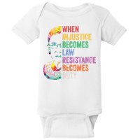 When Injustice Becomes Law Resist Resistance Baby Bodysuit