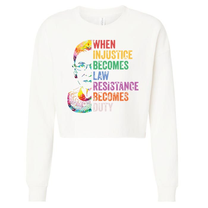 When Injustice Becomes Law Resist Resistance Cropped Pullover Crew