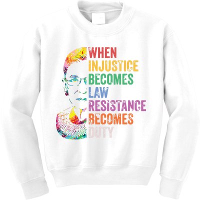When Injustice Becomes Law Resist Resistance Kids Sweatshirt