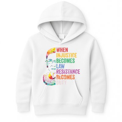 When Injustice Becomes Law Resist Resistance Kids Hoodie