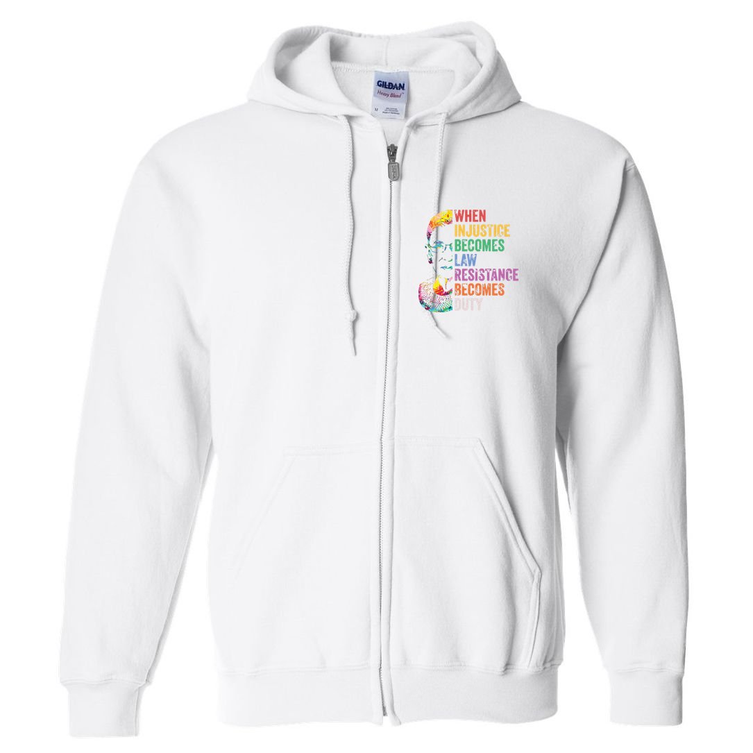 When Injustice Becomes Law Resist Resistance Full Zip Hoodie