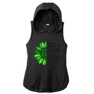 Women's Irish Blessing In Green Sunflower, St. Patricks Day Ladies PosiCharge Tri-Blend Wicking Draft Hoodie Tank