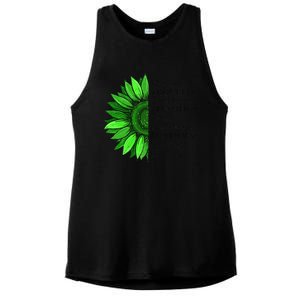 Women's Irish Blessing In Green Sunflower, St. Patricks Day Ladies PosiCharge Tri-Blend Wicking Tank