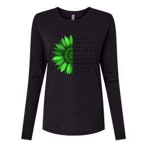 Women's Irish Blessing In Green Sunflower, St. Patricks Day Womens Cotton Relaxed Long Sleeve T-Shirt