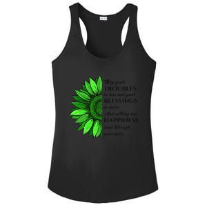 Women's Irish Blessing In Green Sunflower, St. Patricks Day Ladies PosiCharge Competitor Racerback Tank