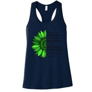 Women's Irish Blessing In Green Sunflower, St. Patricks Day Women's Racerback Tank