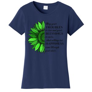 Women's Irish Blessing In Green Sunflower, St. Patricks Day Women's T-Shirt