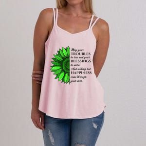 Women's Irish Blessing In Green Sunflower, St. Patricks Day Women's Strappy Tank