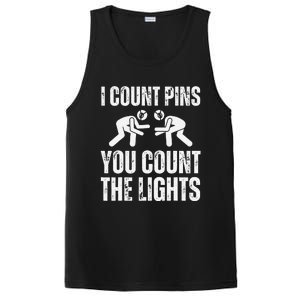 Wrestling I Count Pins You Count The Lights Funny Wrestler  PosiCharge Competitor Tank