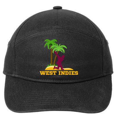 West Indies Cricket Fan Batsman Island Palm 7-Panel Snapback Hat