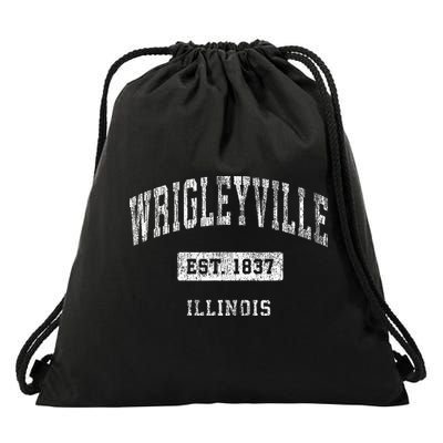Wrigleyville Illinois Chicago Vintage Athletic Drawstring Bag