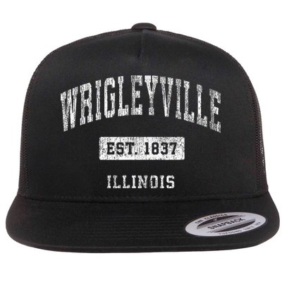 Wrigleyville Illinois Chicago Vintage Athletic Flatbill Hat