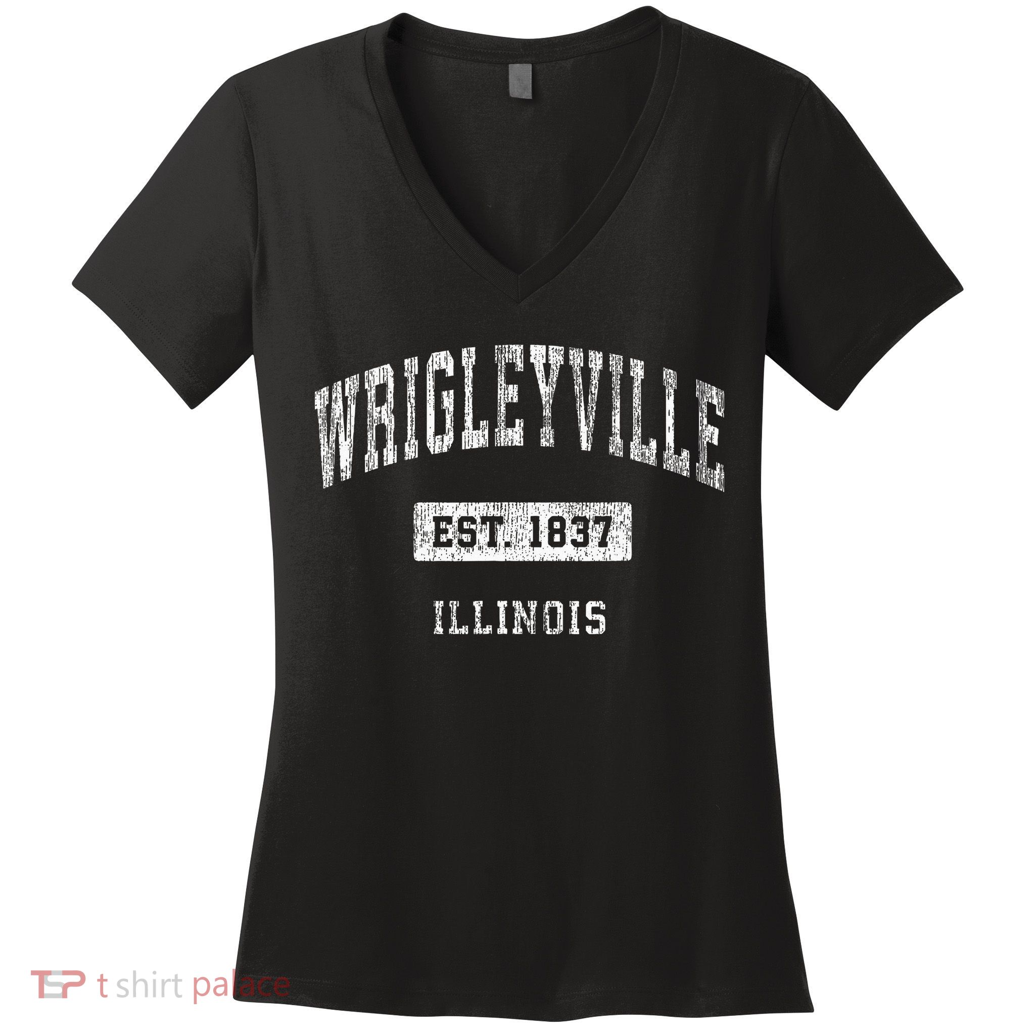 Wrigleyville Illinois Chicago Vintage Athletic Women's V-Neck T-Shirt
