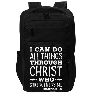 Womens I Can Do All Things Through Christ Art Bible Religious Impact Tech Backpack