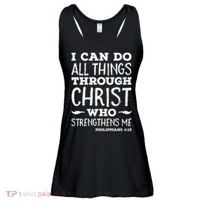 Womens I Can Do All Things Through Christ Art Bible Religious Ladies Essential Flowy Tank