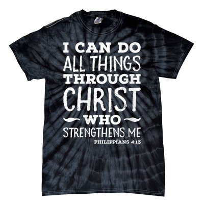 Womens I Can Do All Things Through Christ Art Bible Religious Tie-Dye T-Shirt