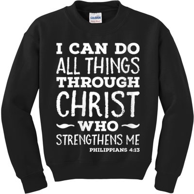 Womens I Can Do All Things Through Christ Art Bible Religious Kids Sweatshirt