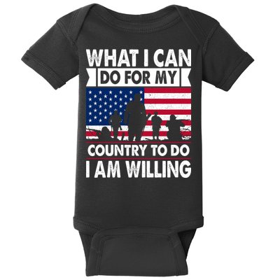 What I Can Do For My Country, I Am Willing To Do Gift Memorial Day Baby Bodysuit