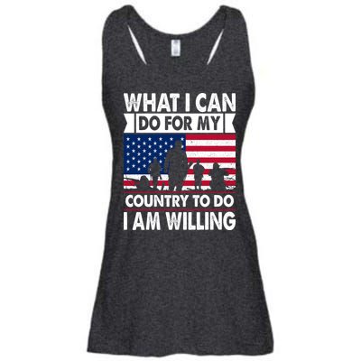 What I Can Do For My Country, I Am Willing To Do Gift Memorial Day Ladies Essential Flowy Tank