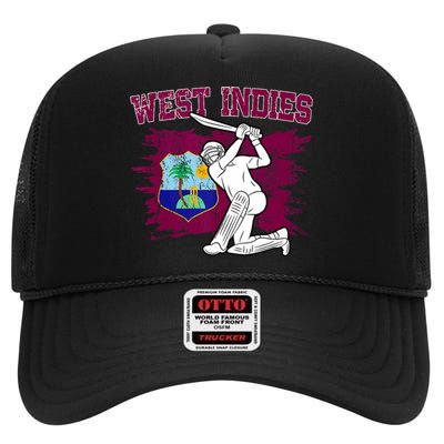 West Indies Cricket 2024 Supporters Cool Cricket Fans High Crown Mesh Back Trucker Hat