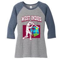 West Indies Cricket 2024 Jersey Cool Cricket Windies Women's Tri-Blend 3/4-Sleeve Raglan Shirt