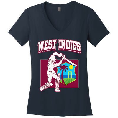 West Indies Cricket 2024 Jersey Cool Cricket Windies Women's V-Neck T-Shirt